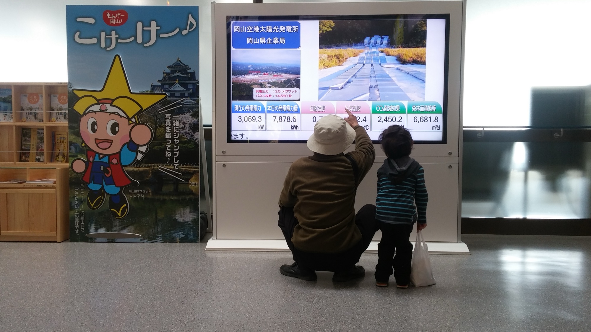 Kai and Jiji looking at a museum display